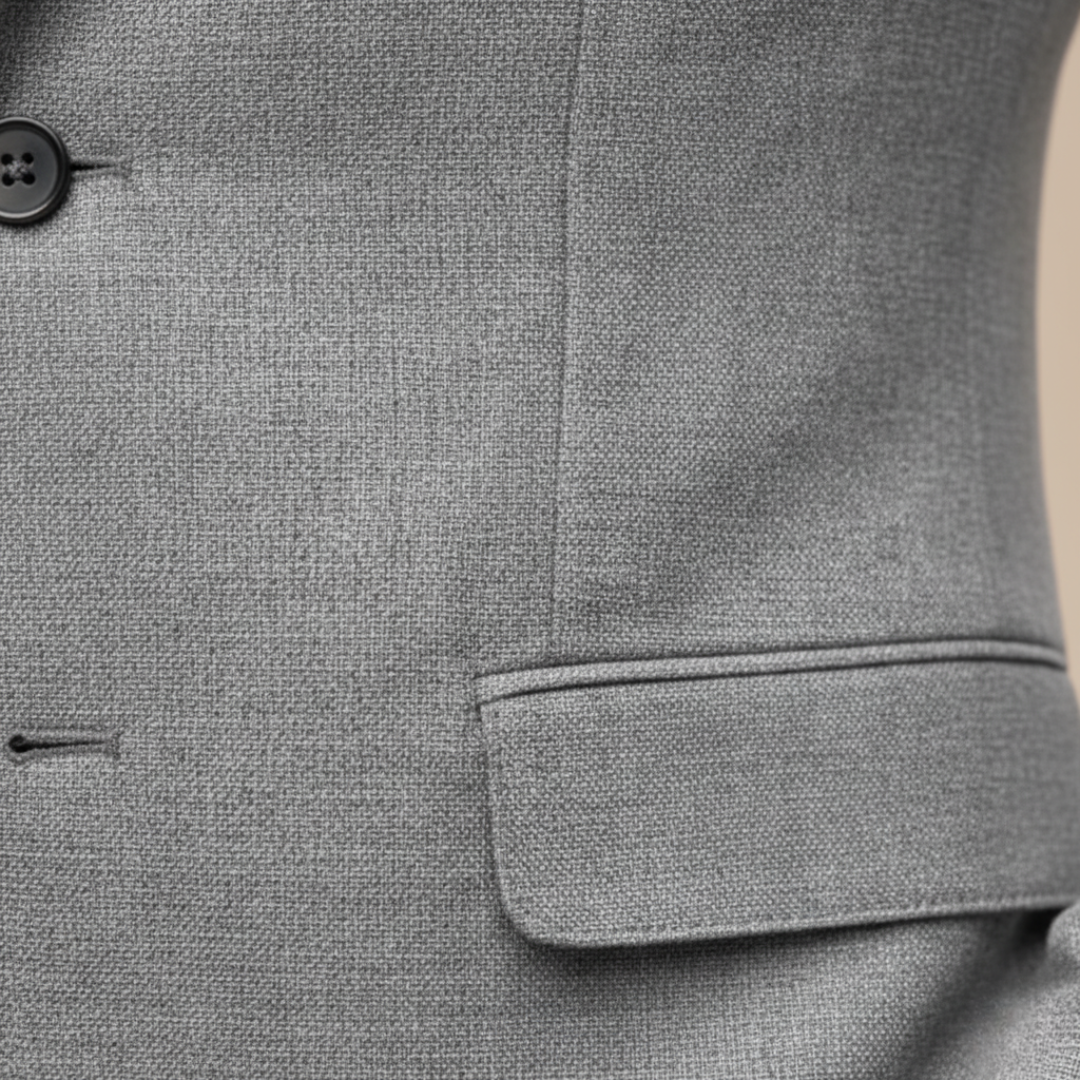 Men's Slim-Fit Structured Blazer – Single-Button, Notch Lapel back view