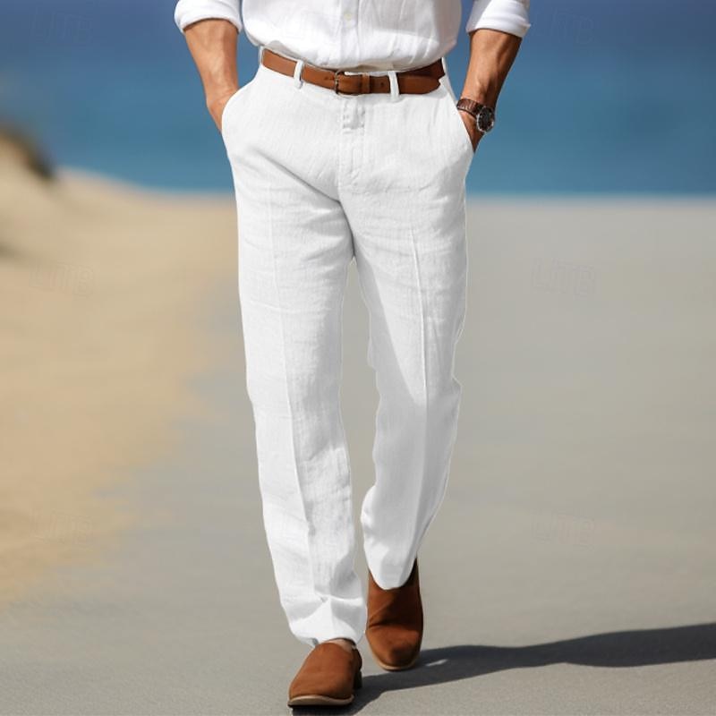 Men's Straight-Leg Pants – Belt Loops, Classic Waist side view