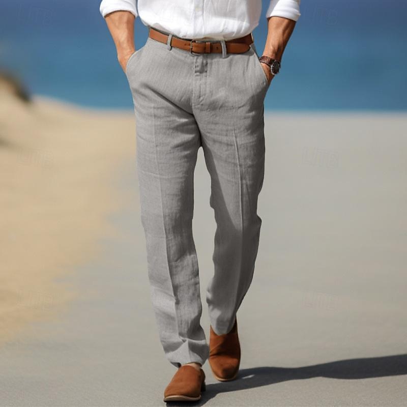 Men's Straight-Leg Pants – Belt Loops, Classic Waist pocket detail