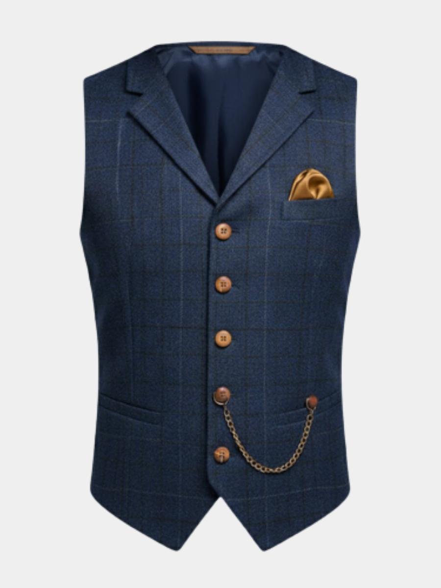Men's Tailored Waistcoat Vest – V-Neck, Button Front front view