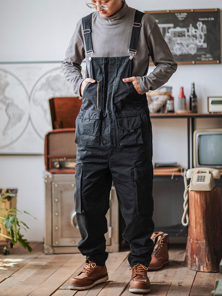 Men's Utility Cargo Overall – Bib Front, Zip Chest Pocket front view