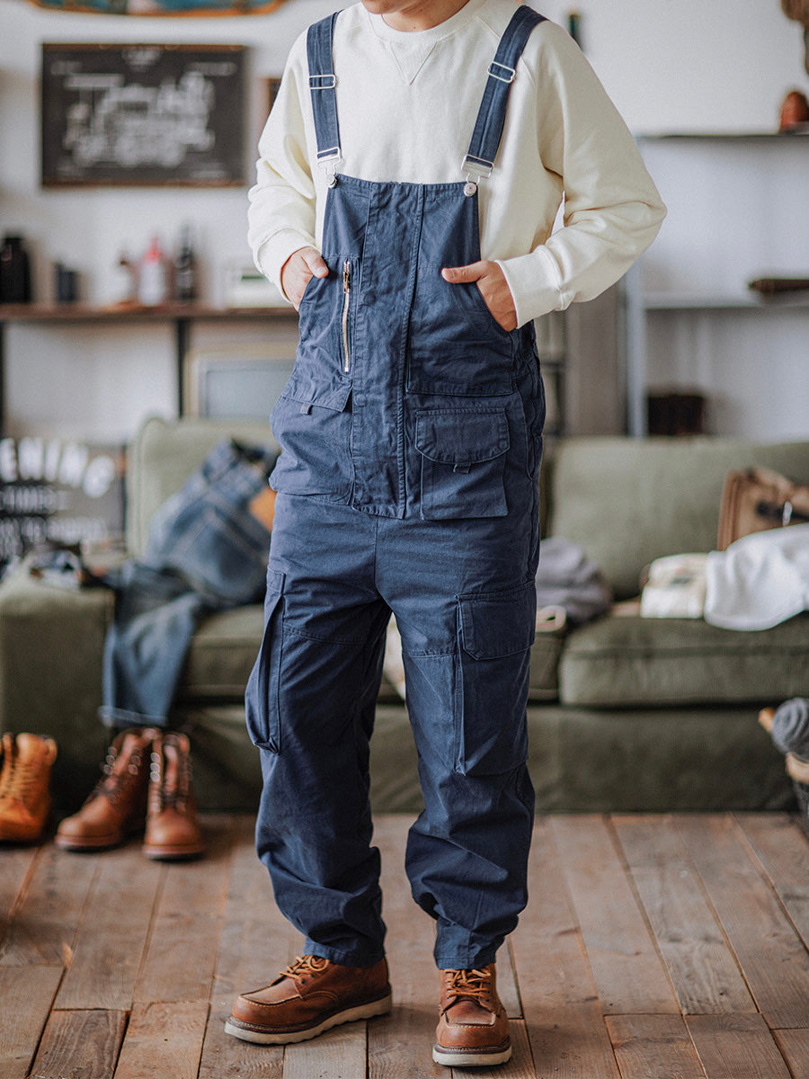 Men's Utility Cargo Overall – Bib Front, Zip Chest Pocket cargo pocket detail