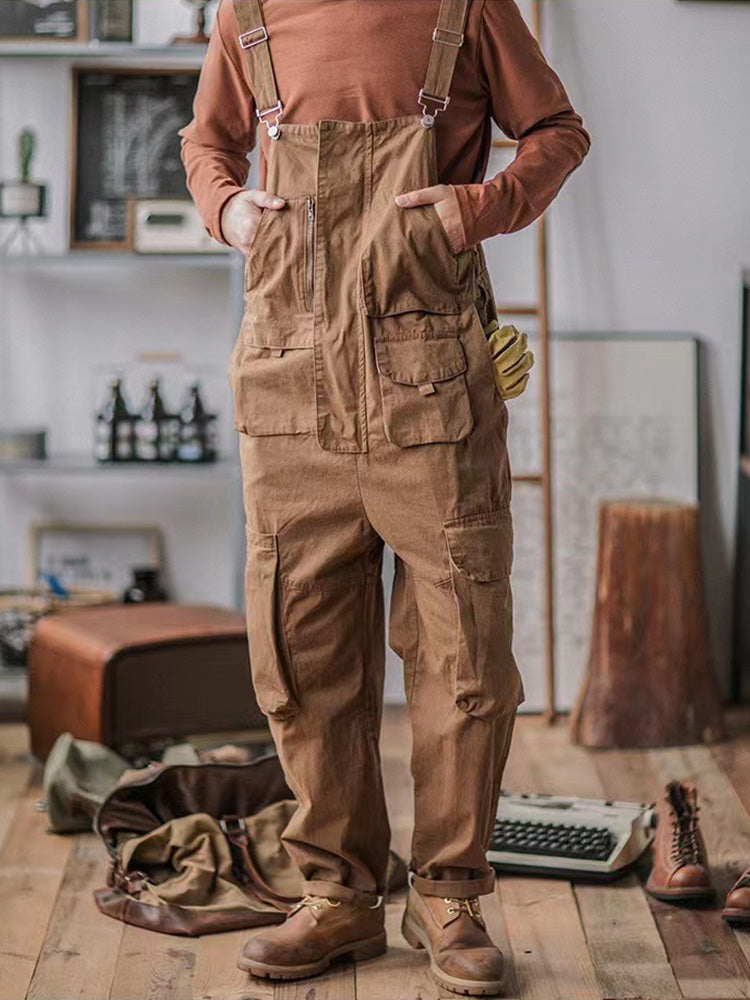 Men's Utility Cargo Overall – Bib Front, Zip Chest Pocket strap detail