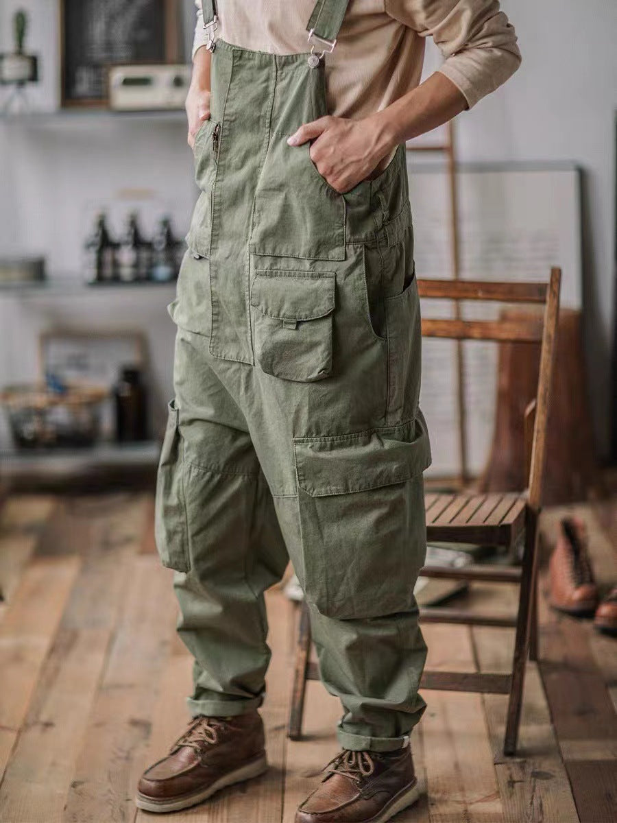 Men's Utility Cargo Overall – Bib Front, Zip Chest Pocket full length view