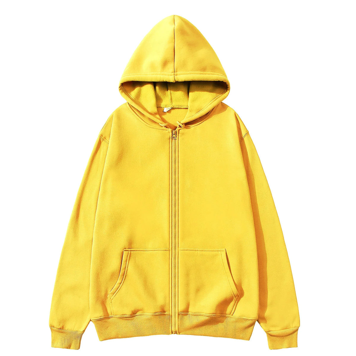 Women's Zip-Up Hoodie – Drop Shoulder, Kangaroo Pocket