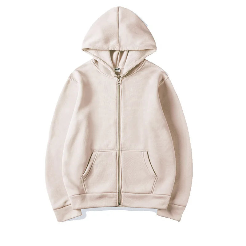 Women's Zip-Up Hoodie – Drop Shoulder, Kangaroo Pocket