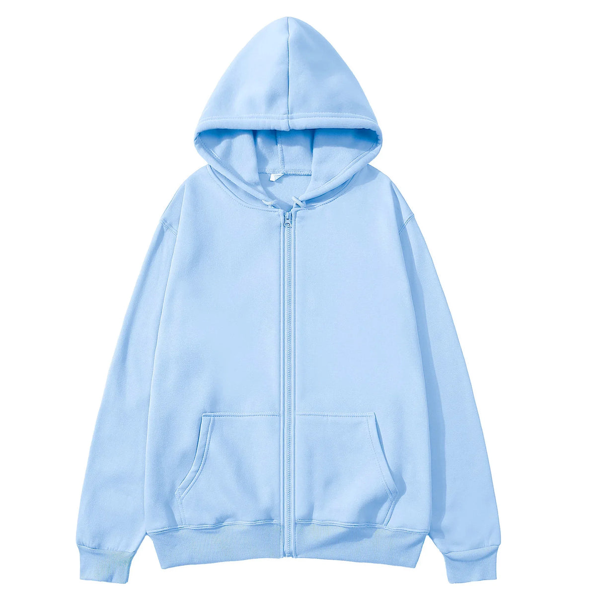Women's Zip-Up Hoodie – Drop Shoulder, Kangaroo Pocket