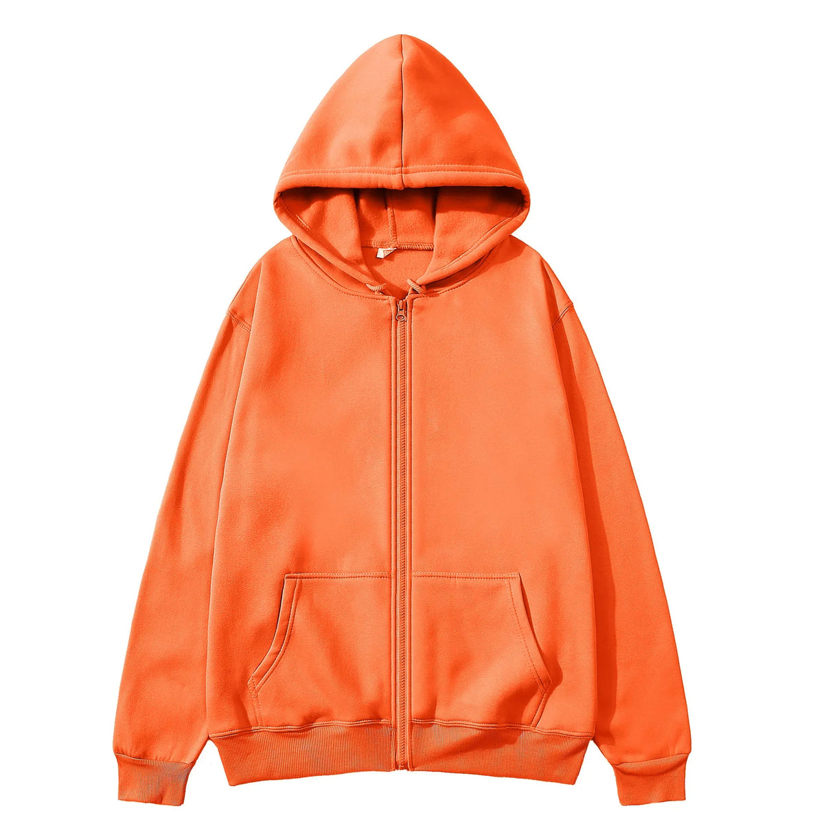 Women's Zip-Up Hoodie – Drop Shoulder, Kangaroo Pocket