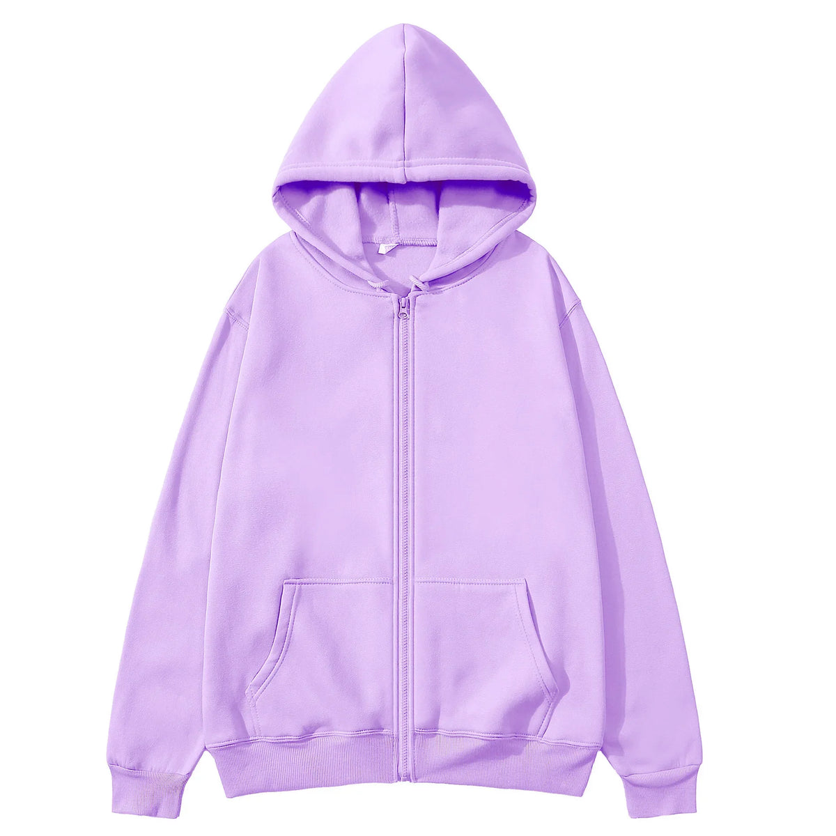 Women's Zip-Up Hoodie – Drop Shoulder, Kangaroo Pocket