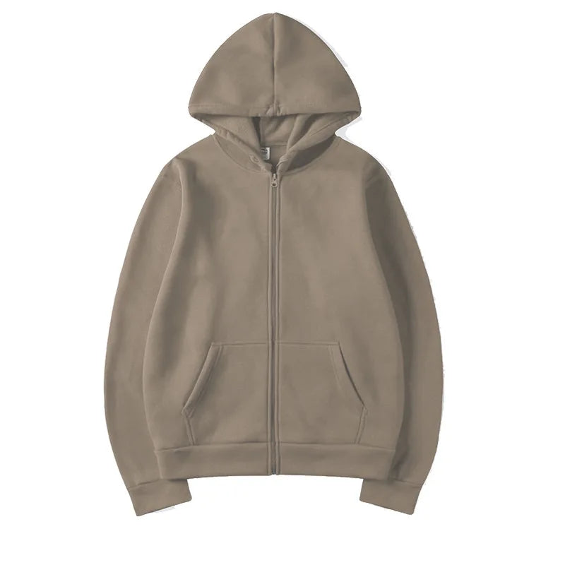 Women's Zip-Up Hoodie – Drop Shoulder, Kangaroo Pocket