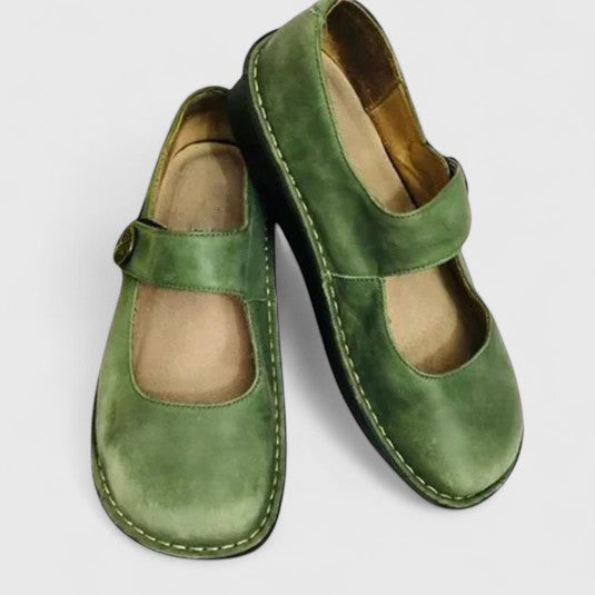 Women's Mary Jane Shoes – Round Toe, Buckle Strap, Low Heel