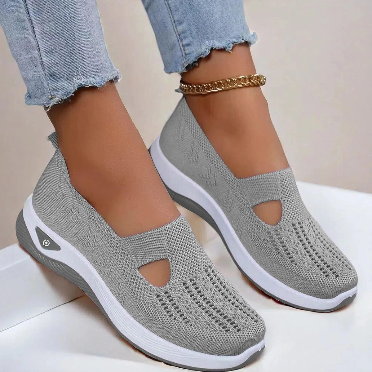 Women's Slip-On Knit Shoes side profile view