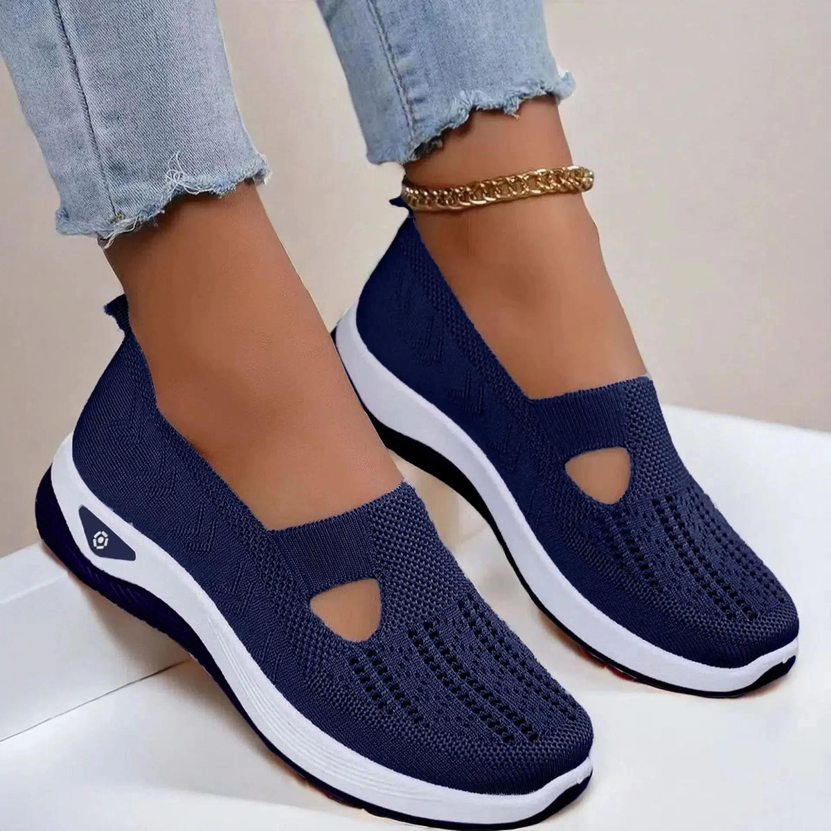 Women's Slip-On Knit Shoes contoured footbed