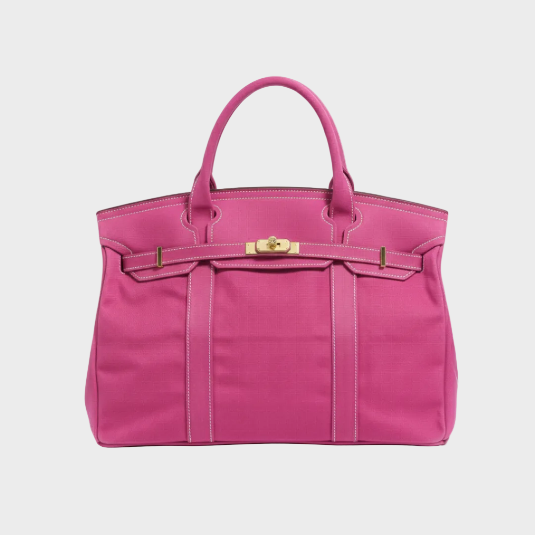 Women's Tote Bag – Double Handle, Front Strap, Vertical Panels