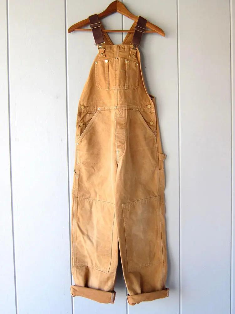 Women's Wide-Leg Overall Jumpsuit – Adjustable Straps, Bib Front