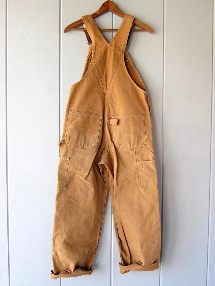 Women's Wide-Leg Overall Jumpsuit – Adjustable Straps, Bib Front