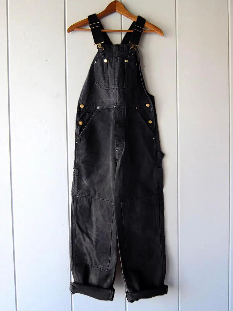 Women's Wide-Leg Overall Jumpsuit – Adjustable Straps, Bib Front